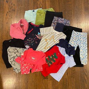 Girls 3T, 17 Piece Pant and Shirt Winter Bundle